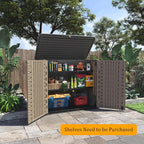 HOMSPARK Outdoor Storage shed, 26 Cu.ft Outdoor Storage Box Waterproof, Outdoor Storage Cabinet for Bike, Garbage Cans, Lawnmower, Garden Accessories, Waterproof, Lockable