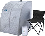 Durasage Portable Steam Sauna for Home - Personal Full Body Detox Sauna Tent with 800W Steam Generator, 60-Min Timer, Foldable Design & Chair for Relaxation