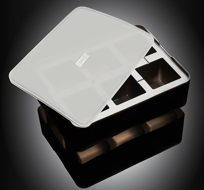 LURCH Germany ICE Former Cube - Silicone Tray for 6 Ice Cubes (2x2'')
