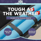 Buffalo Blizzard Deluxe Winter Cover for 16 ft x 32 ft Rectangle Inground or Above Ground Swimming Pools | Blue/Black Reversible | 5-Foot Additional Material