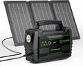 MARBERO Solar Generator 155Wh with 30W Solar Panel Portable Power Station with 2x 100W AC Outlets(Peak 150W), QC3.0 USB UL Certified for Home Blackout, Camping, RV Travel, Ultra-Light & Silent Fan