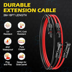 16Ft SolarCable SolarExtension Cable,10AWGSolar Panel ExtensionCable with Female and Male Connectors,Waterproof SolarExtension Cable Kit