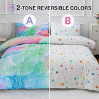 A Nice Night Galaxy Bedding Sets Outer Space Comforter 3D Printed Space Quilt Set Full Size Glitter Pink Green Color,for Children Boy Girl Teen Kids