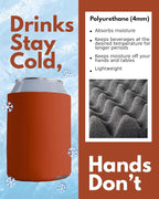 PartyPrints 1000 Pack Texas Orange Blank Can Cooler Sleeves, Customizable Bulk Can Coolers, Extra-Thick Collapsible Drink Insulator Sleeve, Beer Can Coolers for Party Beverages