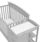 Graco Benton 5-in-1 Convertible Crib and Changer (Pebble Gray) – Crib and Changing Table Combo, Includes Water-Resistant Changing Pad, 3 Drawers, Converts to Toddler Bed, Daybed and Full-Size Bed