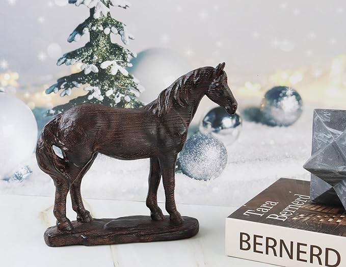 Hymmah Hourse Statue Home Decor Rustic Home Decorations for Living Room, Boho Sculpture Resin Animal Collectible Figurines for Indoor Decor