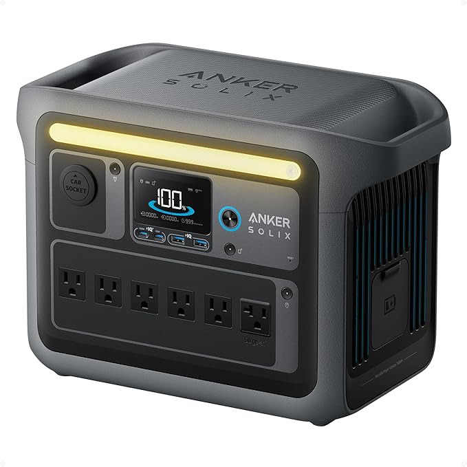 Anker SOLIX C1000 Portable Power Station, 1800W (Peak 2400W) Solar Generator, Full Charge in 58 Min, 1056wh LiFePO4 Battery for Home Backup, Power Outages, and Outdoor Camping (Optional Solar Panel)