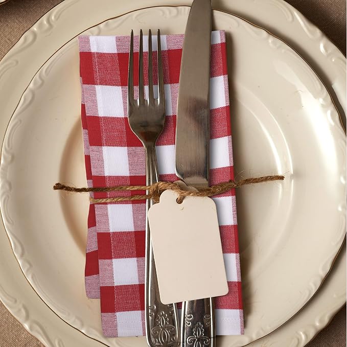 Urban Villa Cloth Napkins Cotton 20x20 (Set of 6) Red