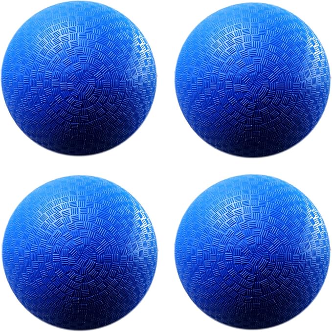AppleRound 8.5-inch Dodgeball Playground Balls, Pack of 4 Balls with 1 Pump, Official Size for Dodge Ball, Handball, Camps and Schools