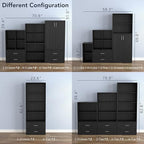 Apexa 2 Wooden Stackable Storage, Small Food Pantry Cabinet, Cajonera De Madera, Underbed Drawer Dorm Teen Room Decor & Bedroom, Home Office, Kitchen, Black
