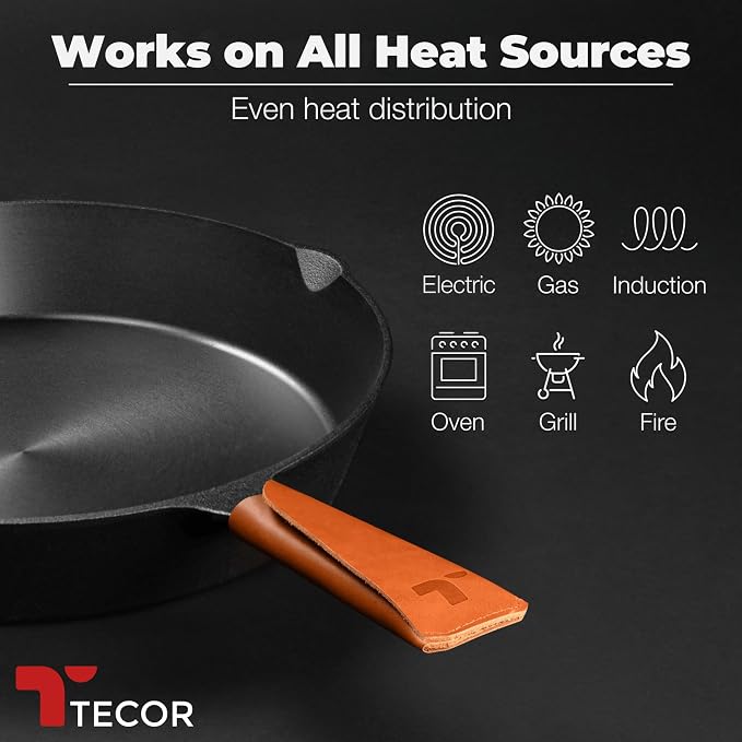 Polished Cast Iron Skillet 12 Inch | No PFAS I German-Engineered | Naturally Non-Stick Cast Iron Pan Set | Oven Safe Skillet | Cast Iron Cookware Set | 20-Year Refund I Steak Pan