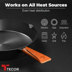 Polished Cast Iron Skillet 12 Inch | No PFAS I German-Engineered | Naturally Non-Stick Cast Iron Pan Set | Oven Safe Skillet | Cast Iron Cookware Set | 20-Year Refund I Steak Pan