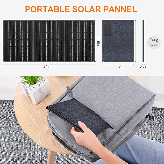 30W 100W 200W 400W Solar Panel,Portable Foldable Solar Panel Kit,Black with Carrying Case (30W)