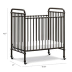 NAMESAKE Abigail 3-in-1 Convertible Mini Metal Crib in Vintage Iron, Greenguard Gold Certified