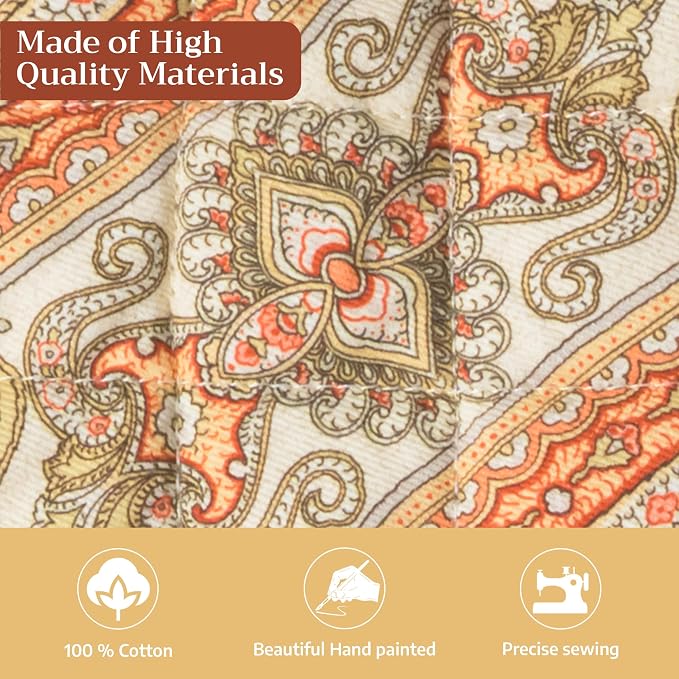 Maison d' Hermine Pot Holders 100% Cotton Potholders (8" x 8", Pack of 1) | Heat Resistant Hot Pads with Loop BBQ Cooking Baking Hotel Kitchen Handling Hot Pans Thanksgiving Christmas - Kashmir Paisley