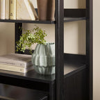 Walker Edison Modern Narrow Open Bookshelf Bottom, 22 Inch, One-Drawer Black