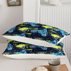 Axolotl Boys Dirt Bike Bedding Set Queen,Dirt Bike Comforter Set,Extreme Sports Tie Dye Bedding Set Motor Biker,Motocross Rider Comforter Set for Boys Kids Teens Men,1 Quilt 2 Pillowcases,Blue Green