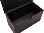 BTEXPERT 150 Gallon Large Resin Deck Box, Outdoor Storage Container for Patio Furniture Cushions Garden Tools Pool Toys Sports Equipment Waterproof Lockable Stainless Steel Metal insert rod
