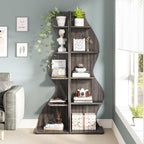 Small Corner Shelf, Modern 5-Tier Wall Corner Bookshelf, Stylish Bookcase Storage Rack for Small Space,Living Room. Bedroom