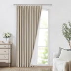 Vision Home Sand Pinch Pleated Full Blackout Curtains Linen Blended Room Darkening Window Curtains 84 inch for Living Room Bedroom Thermal Insulated Pinch Pleat Drapes with Hooks 1 Panel 60" Wx84 L
