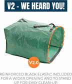 MEKKAPRO Big Gulp Leaf Bags, 2-Pack Lawn Bags with Reinforced Handles, 53 Gallon, Reusable Yard Waste, Garden Waste Bag, Garden Bag for Debris, Lawn Leaf Collector