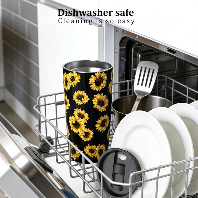 TILUCK 20 oz Insulated Coffee Tumbler with BPA-Free Lid | Travel Coffee Mug, Dishwasher Safe, Cup Holder Friendly, Double-Wall Vacuum Insulation for Hot & Cold Drinks,Pineapple