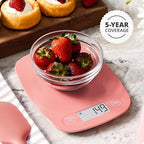 Greater Goods Food Scale – Digital Kitchen Scale, 1g Precision, Easy-Tare & Quick Conversion, Slim Compact Design, Durable & Portable | Ideal for Cooking, Baking & Meal Prep (Coral Pink)