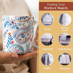 Maison d' Hermine Coffee Mug with Handles Tea Cups (12 Ounce, Pack of 1) | Fine Bone China Coffee Mugs for Hot Beverages Cappuccino Latte Home Restaurant Hotel Spring Summer -Indian Floral - Paisley