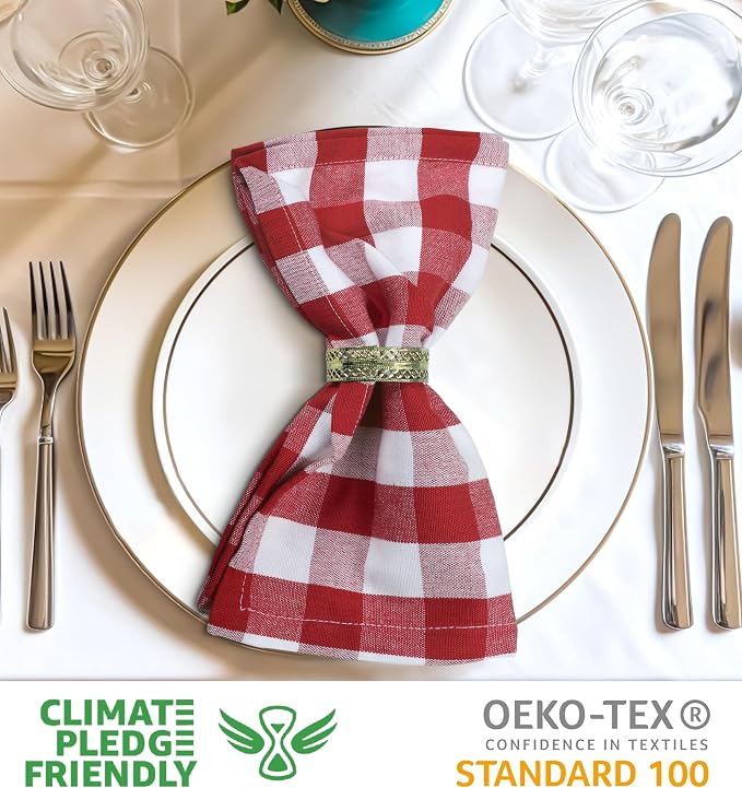 Urban Villa Cloth Napkins Cotton 20x20 (Set of 6) Red