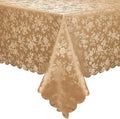 Smiry Rectangle Waterproof Heavy Duty Vinyl Tablecloths, 54 x 78 Inch | Wipeable Washable Floral Embossed Table Cover for Kitchen and Dining Room, Indoor & Outdoor Use, Brown