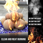 Skyflame 12PCS Ceramic Balls, Mixed of 4 Sizes Fire Pit Balls Set for Indoor and Outdoor Fire Tables or Fireplaces Accessory,Beige