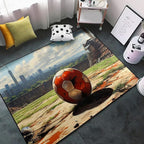 Football Rug - Football Decor for Boys Bedroom Soccer Rug for Play Area Football Printed Rug for Kids Room Basketball Rugs for Teen Boys Bedroom Playmat Area Rugs for Kids Rooms,3'×4'