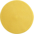 SHACOS Round Braided Placemats Set of 6 Kitchen Place Mats 15 inch Round Table Mats for Dining Tables Washable (Yellow, 6)