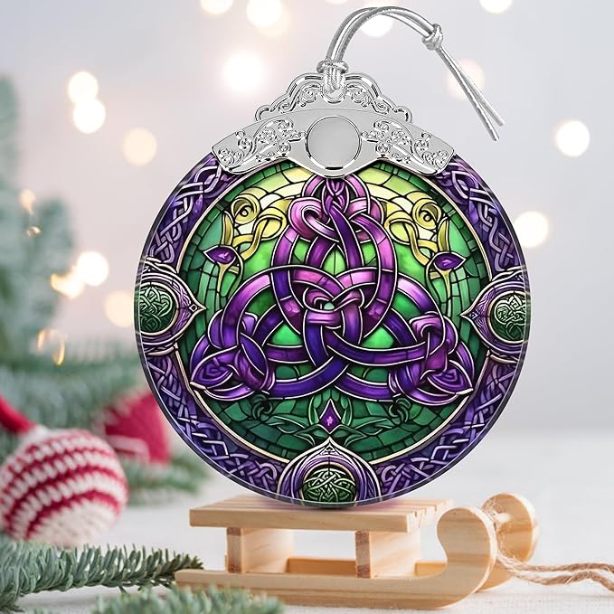 Celtic Knot Stained Glass Ornament - Christmas Ornament - Christmas Decorations for Tree - Holiday Present ldeas - Gift Exchange