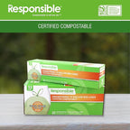 Responsible Products Kitchen Bin Liners, Certified Compostable, Heavy Duty Multipurpose Food Scrap Bags, Made from Compostable Materials (13 Gallon Drawstring, 13 Gallon (100 Count))