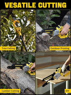 Cordless Pole Saw, 8-INCH 2-IN-1 Chainsaw, Electric Tree Trimmer with 9FT Telescopic Pole, 180°Angle for Tree Branches Pruning & Wood Cutting,Compatible with Makita Battery (no battery)