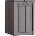 55 Gallon Plus Lockable Resin Deck Box, Waterproof Outdoor Storage Box for Patio Furniture, Garden Tools, Pool Accessories, UV-Resistant Outside Delivery, Grey