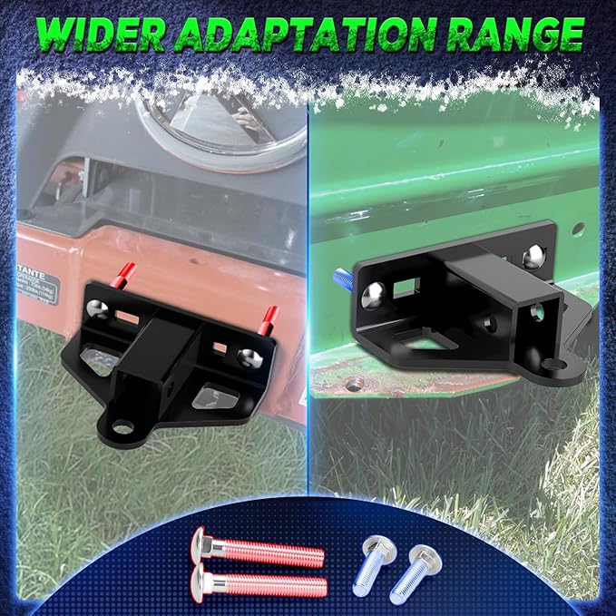 Thicker Lawn Mower Trailer Hitch with 1-1/4" Receiver for Most Tractor ATV Trailer Golf Cart, Heavy Duty Zero Turn Mower Accessories Bolt on Receiver Hitch Hold 7000LBS, Multi-Purpose Design Like Pin