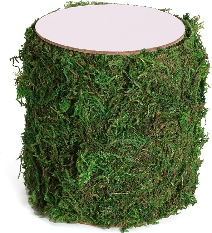 Moss Roll, Dried Moss for Crafts, Moss Table Runner for Fairy Gardens, Wedding Woodland Decor, Preserved Moss Mat for Table Decoration (4" W x 48" L)