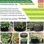 400 Gallon Large Raised Garden Bed Bag (70x24 inch) Big Garden Bag Sturdy Plant Grow Bag for Tomato,Potato Planter,Herb Veggies Planter Bag,Flower Bed,Yard Waste Bag,Lawn Debris Bag,Leaf Bag W/ Gloves