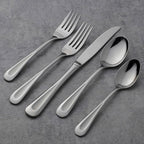 Oneida Satin Sand Dune 20-Piece 18/0 Silverware Set for 4, Flatware | sandblasted finish, dishwasher safe | includes knives, forks, and spoons | heavy duty, cutlery set for kitchen and dining