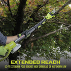 Sun Joe 24V IONMAX Cordless Lawn Care System, Grass and Hedge Trimmer Outdoor Combo Power Tool Kit with 8” Pole Saw, Batteries, and Charger, GTS4002C