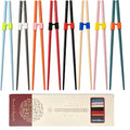 Multicolor Training Chopsticks 8 Pairs, Reusable Dishwasher Safe for Beginners, Fiberglass Training Chopsticks for Kids and Adults, Non-Slip, 9.5 Inches, Chopstick Trainer for Sushi/Noodles/Daily Use