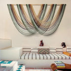 Flber Macrame Wall Hanging Boho Wall Decor Yarn Wall Art Tapestry Bedroom Living Room Nursery Apartment Home Decor 57" W x 31" L