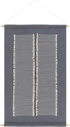 Mark&Day Wall Art, Lassing Modern Farmhouse Charcoal Macrame Tapestry Wall Hanging for Living Room, Bedroom, Office or Kitchen (36"H x 24"W)