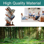 Tree Bookshelf, 5 -Tier Book Storage Organizer Shelves Floor Standing Bookcase, Wood Storage Rack for Office Home School Shelf Display for Cd/Magazine (Rustic Brown)