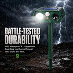 4Pack Sonic Fortress Pro Deer Repellent Outdoor, 2026 New Solar Ultrasonic Animal Repeller with Motion Activated Strobe Light to Keep Squirrel Raccoon Rabbit Cat Pests Out of Yard Skunk Deterrent