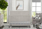 Simmons Kids Foundry 6-in-1 Convertible Baby Crib, Rustic Mist with Matte Black