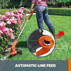 Worx String Trimmer Cordless & Edger 20V 10" Weed Trimmer PowerShare (Battery & Charger Included) WG154