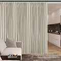 100% Blackout Linen Textured Drapes for Bedroom Pinch Pleated Curtains for Track System Portable Drapery for Sliding Glass Door/Storage/Space Room Divider, 70" Wx84 L, 1 PC, Ivory White